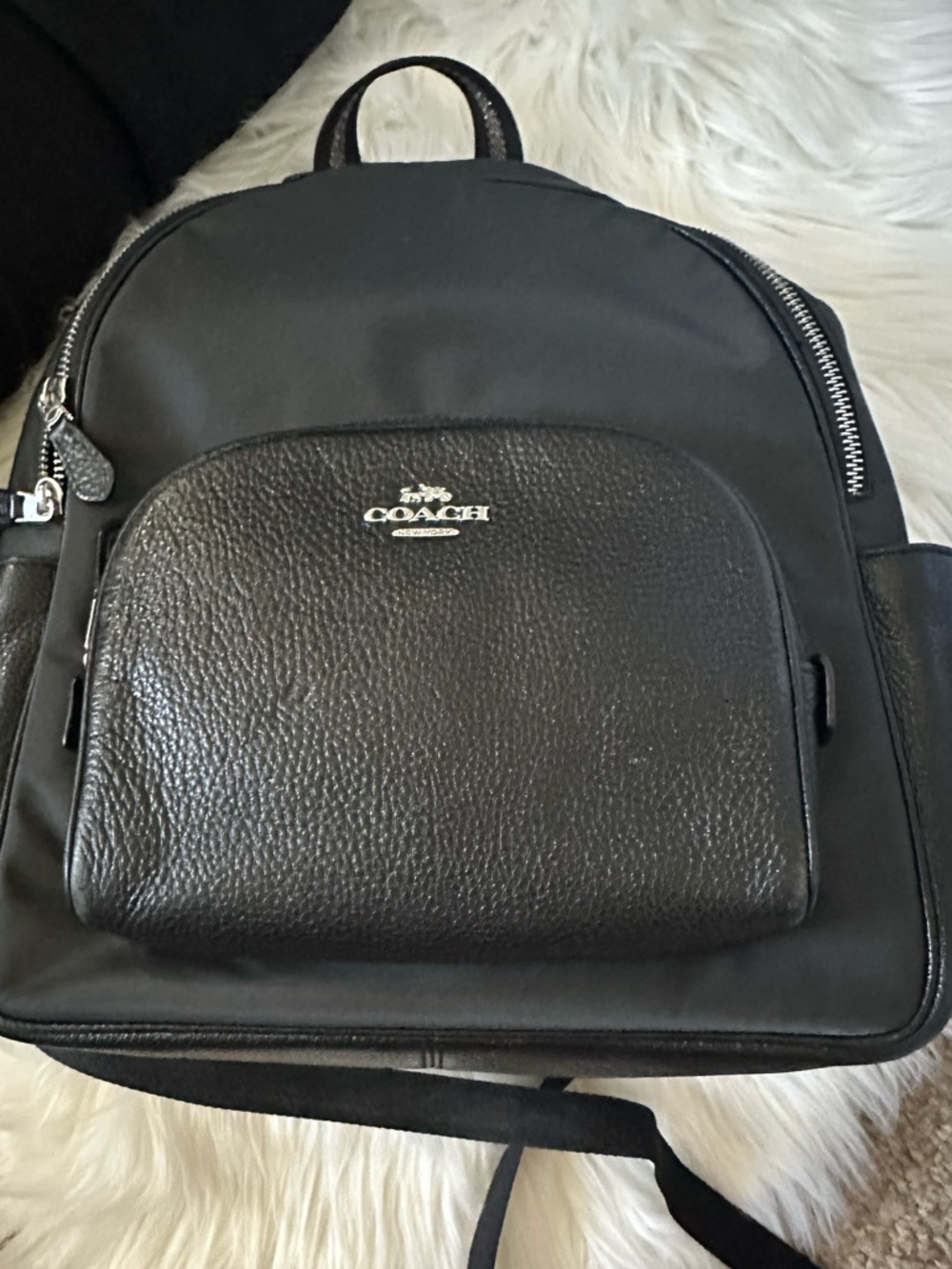 Coach Black Nylon & Leather Backpack - Picture 2 of 13